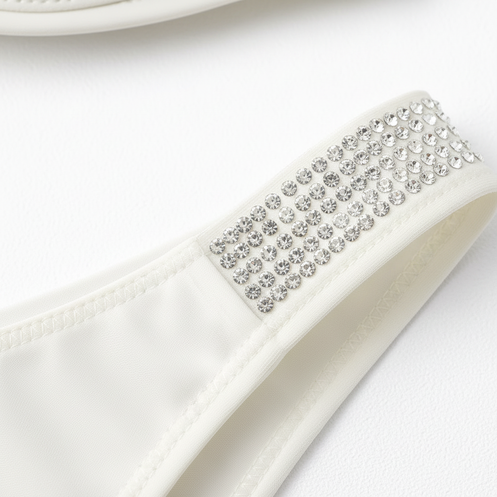 Taş işlemeli kumaşın doku detayı