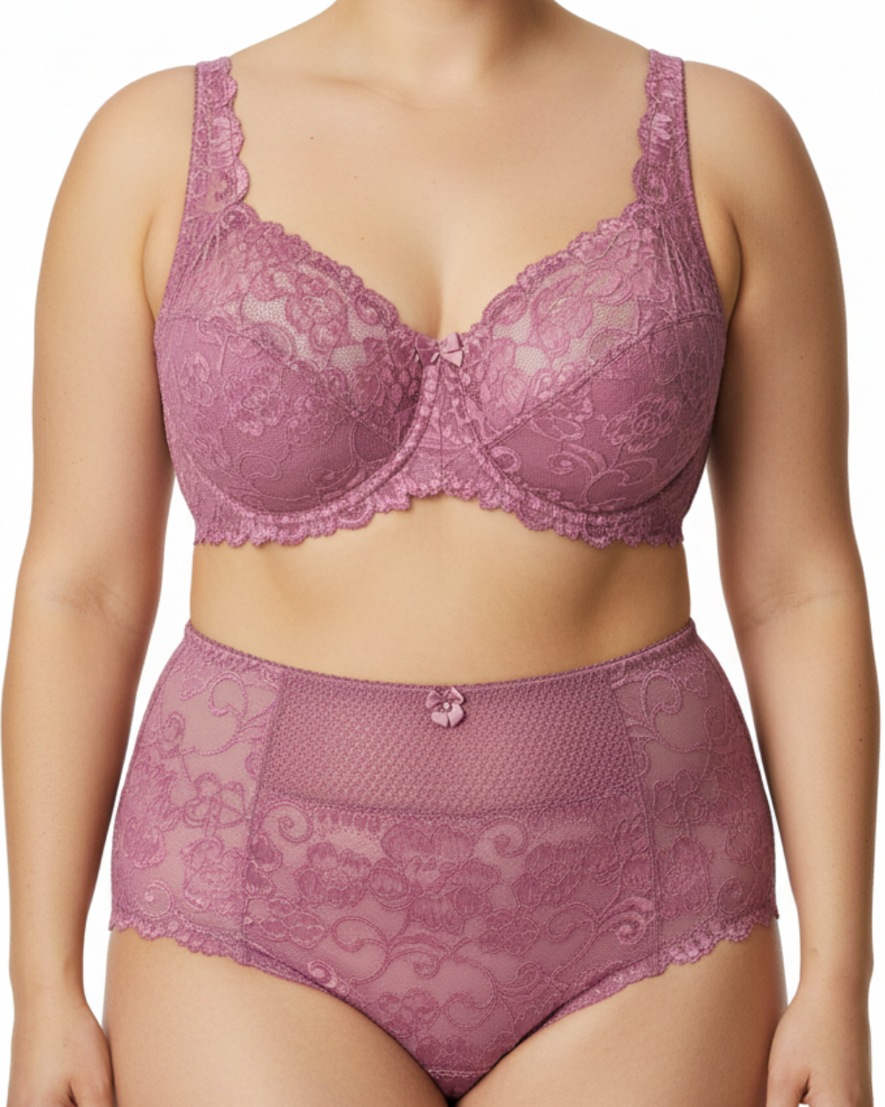 ALLA Dantelli Toparlayıcı Sütyen & Yüksek Bel Külot Takımı – Leylak