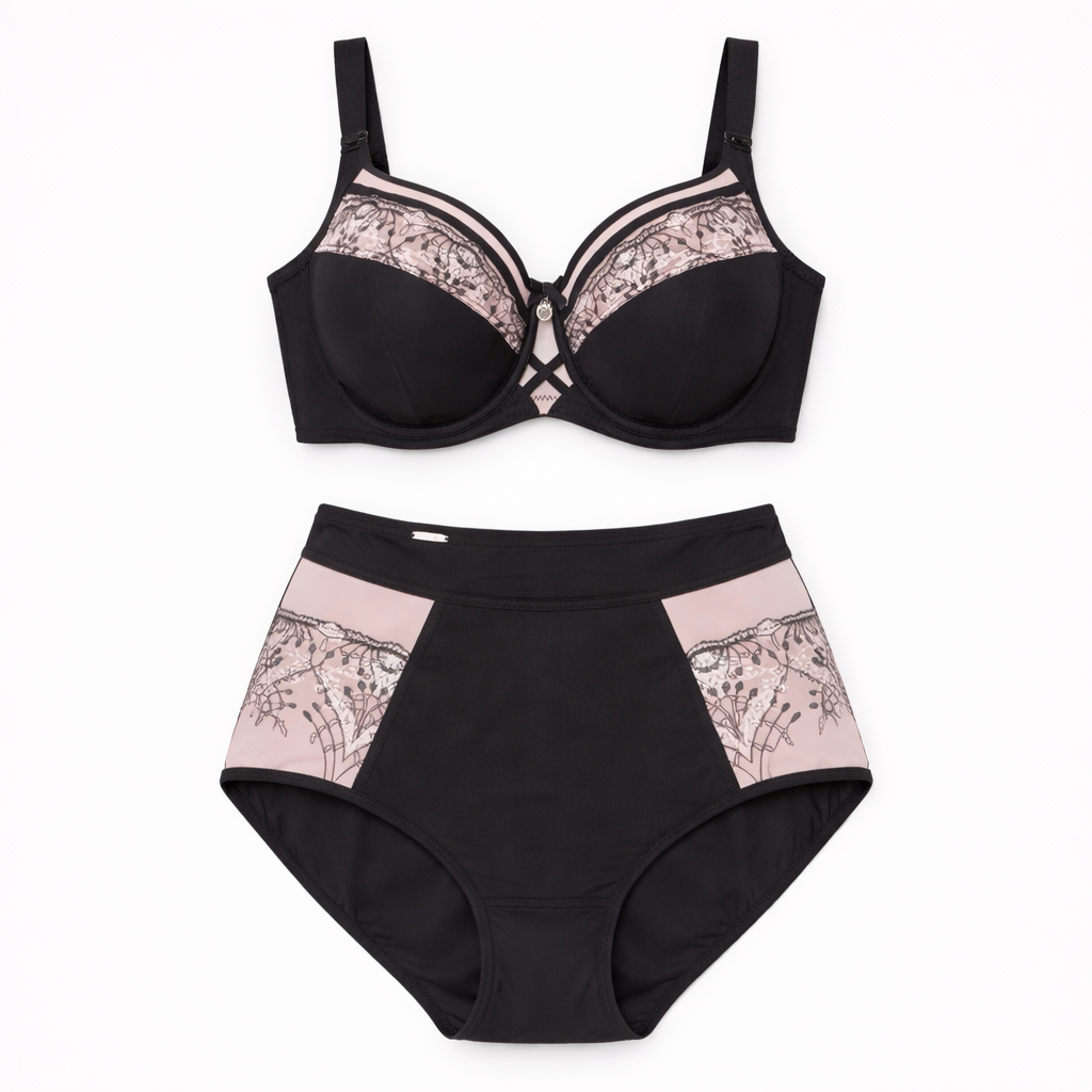 Siyah pudra büyük beden takım.