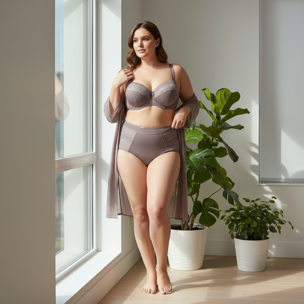 Destekli ve balenli sütyen, göğüsleri ideal şekilde toparlayarak doğal ve dengeli bir görünüm sağlar.