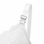 Ekru dantel destekli sütyen. Gelin ve özel gün kombinleri için ideal premium tasarım. Askı ve metal detay