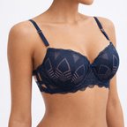 Lacivert Dantel Couture Sütyen – Sofistike Destek ve Zamansız Zarafet