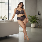 Lüks Siyah-Pembe Dantel İç Çamaşırı - Büyük Beden Yaşam Tarzı