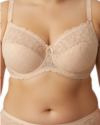 Büyük bedenlere özel tasarlanmış premium nude dantel sütyen.