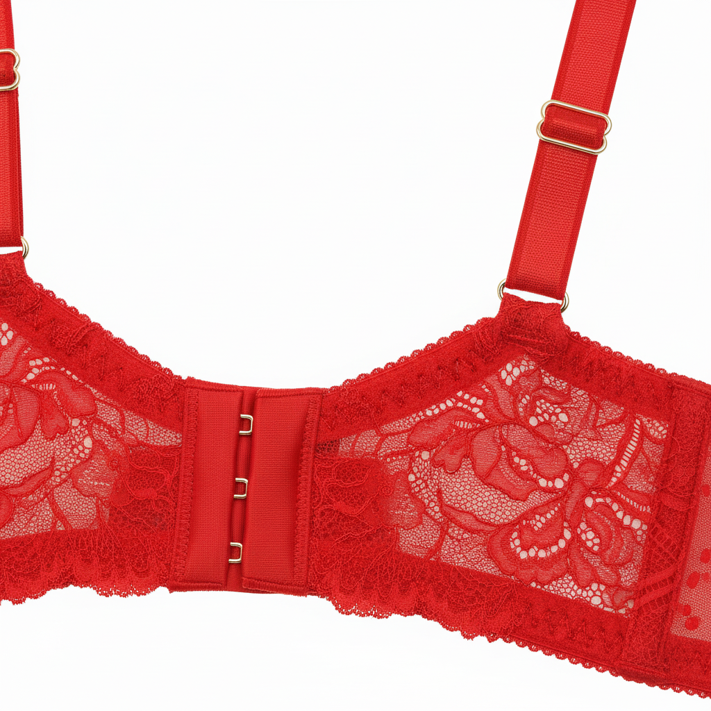 Lüks Kırmızı Dantel İç Çamaşırı - Detay Çekimi