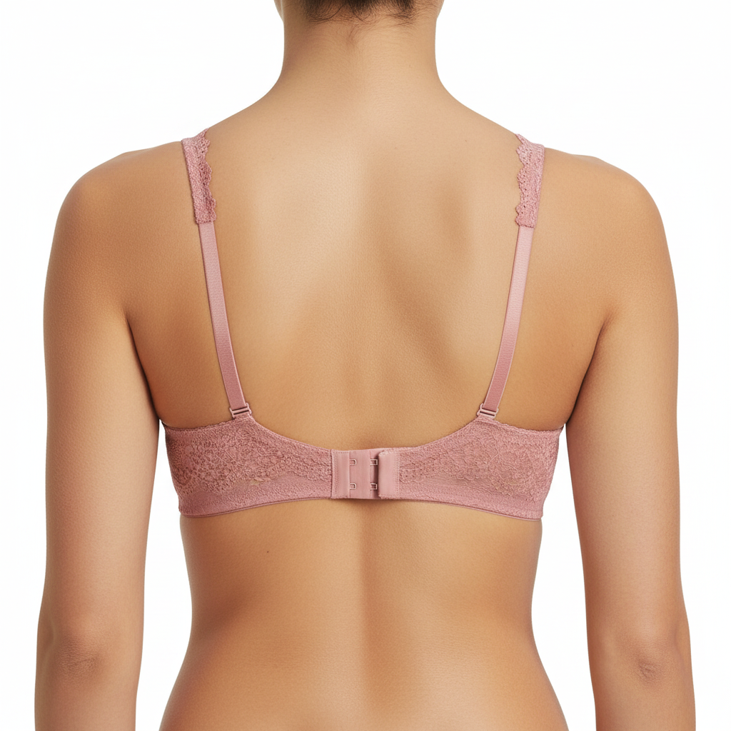 Zarif dantel detaylı pudra destekli sütyen. Doğal toparlayıcı form, günlük konfor ve şık tasarım bir arada.