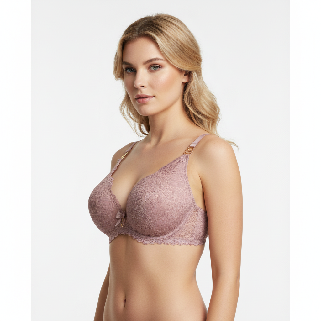 Premium dantel detayları ve güçlü destek sunan sütyen modellerini keşfedin. Yan açı.