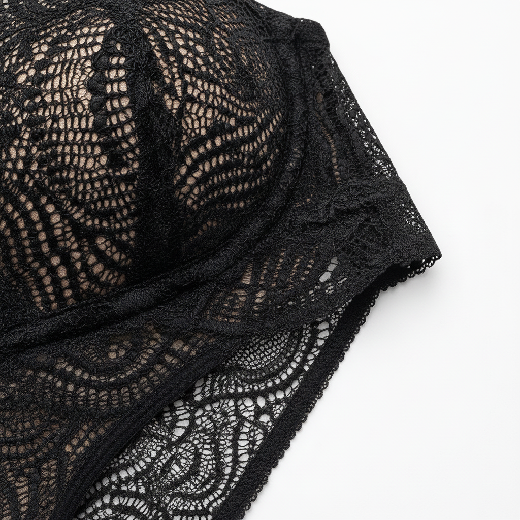 Yumuşak dokulu siyah dantel bralet ve külot takımı. Günlük konfor, doğal görünüm ve premium şıklık bir arada. Hemen keşfedin. Kumaş dokusu