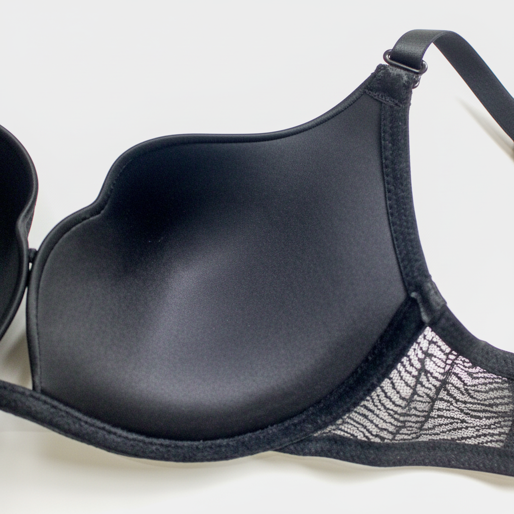 Siyah sütyen. İç yapı detayı.