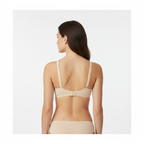 Leopar ve ten rengi çift bant detaylı tasarımı ile şık ve konforlu kadın sütyeni. Arka görünüm.