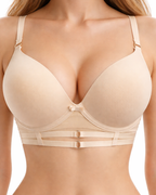 Leopar ve ten rengi çift bant detaylı tasarımı ile şık ve konforlu kadın sütyeni.