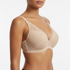 Premium nude dantel sütyen modeli. Yan açı